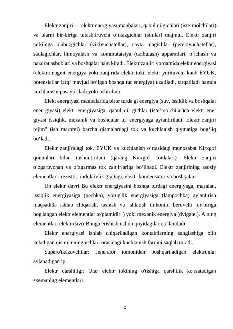 ELEKTR ZANJIRINING AKTIV VA PASSIV ELEMENTLARI 2