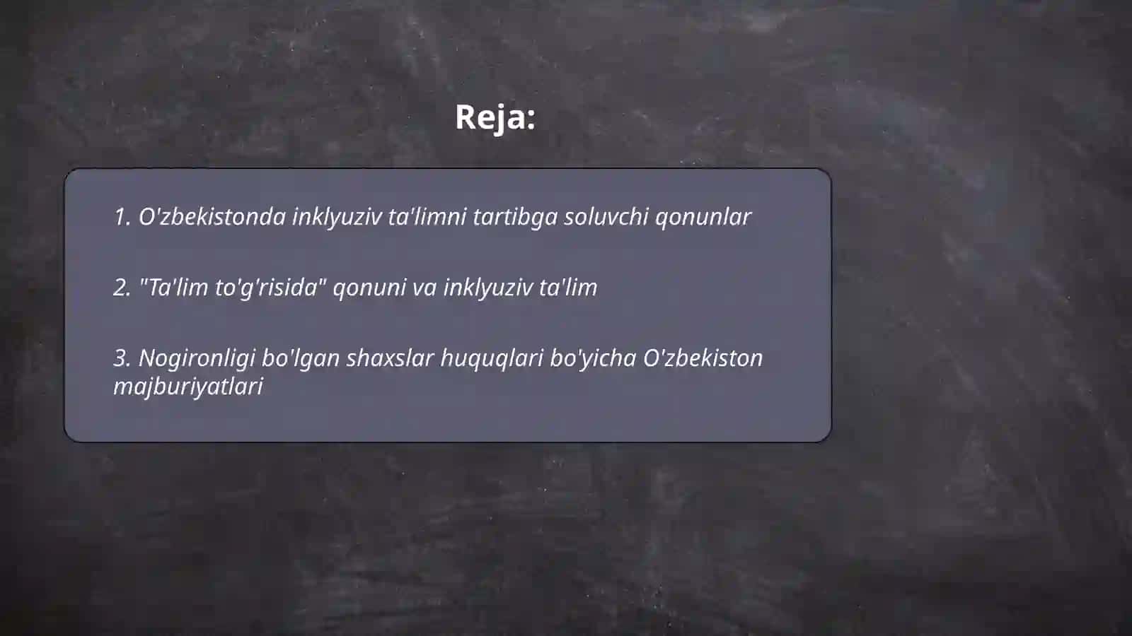 O'zbekistonda inklyuziv ta'limning meyoriy-huquqiy bazasini tahlil qilish 2