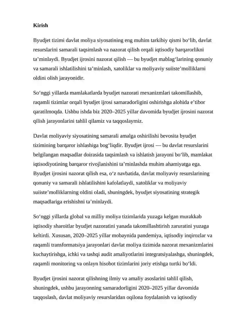 BYUDJET IJROSINI NAZORAT QILISH 2