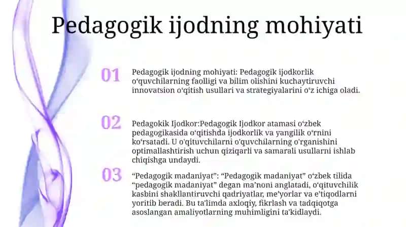 Pedagogik Ijodkor, Pedagokik Madaniyat 2