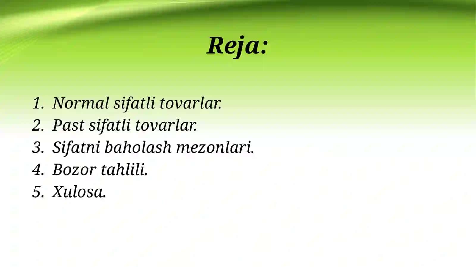 Normal va past sifatli tovarlar 2