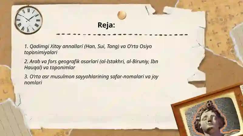 Oʻrta Osiyo tarixiy toponimiyasining manbalari 2