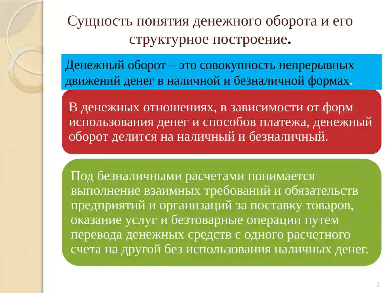 Денежное обращение и его состав 2