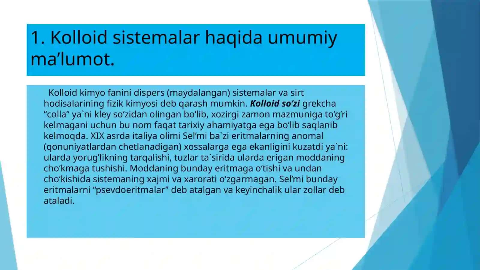 Kolloid sistemalarni elektr xossalari 2
