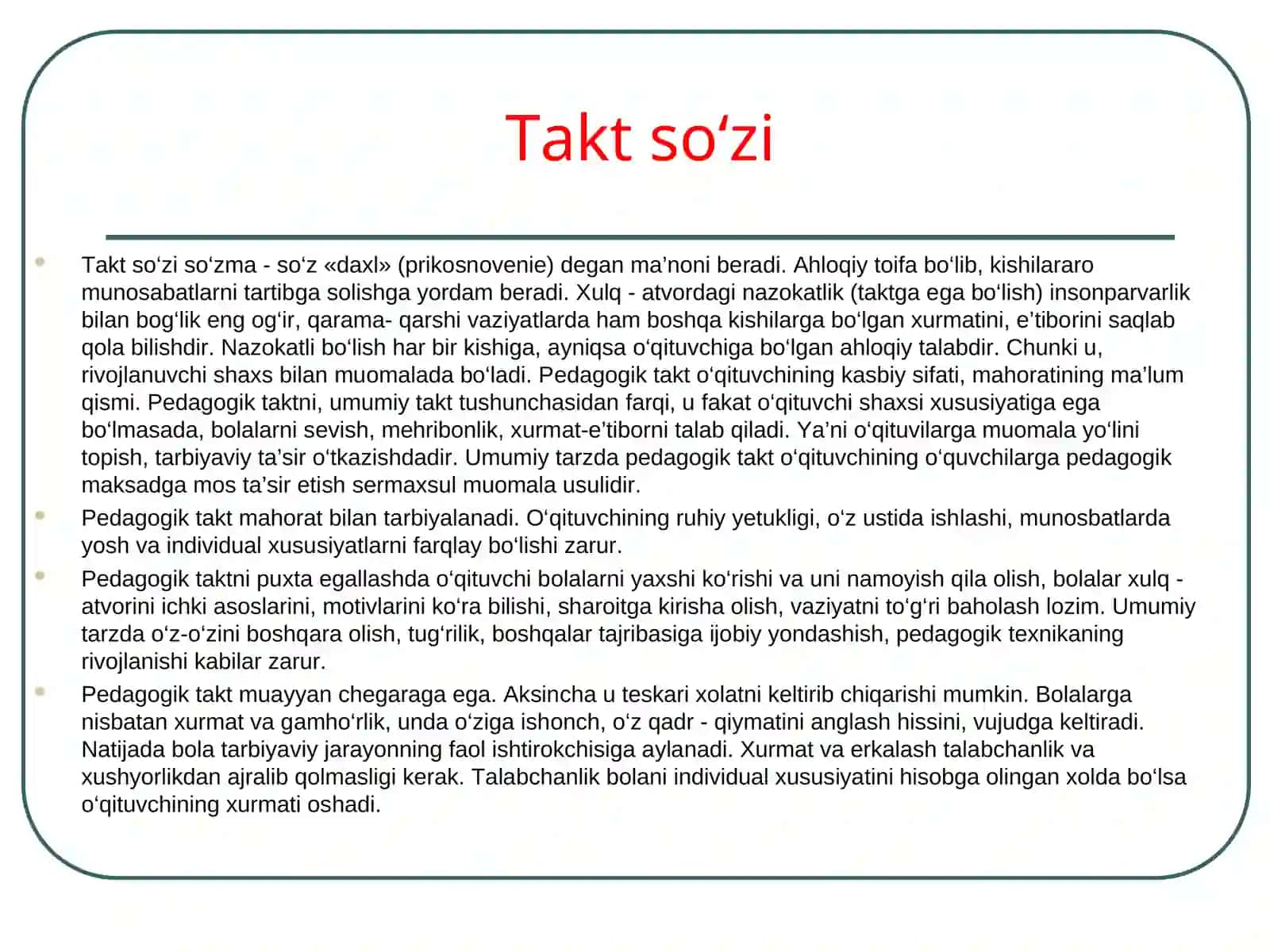 PEDAGOGIK TAKT VAPEDAGOGIK FAOLIYAT 2