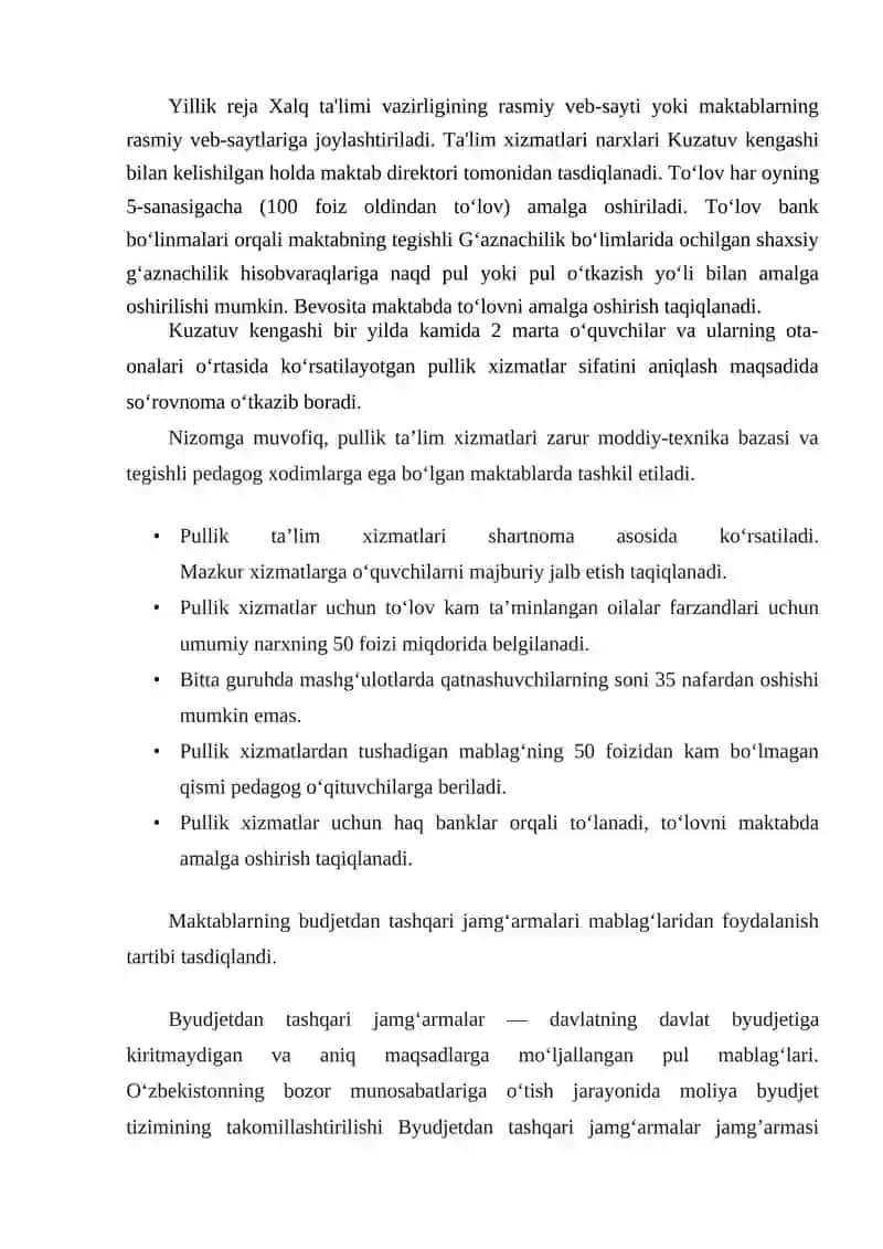 Pullik ta'lim xizmatlari 2