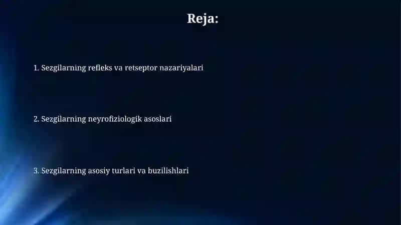 Sezgilarning reflektor va retseptor nazariyalari 2