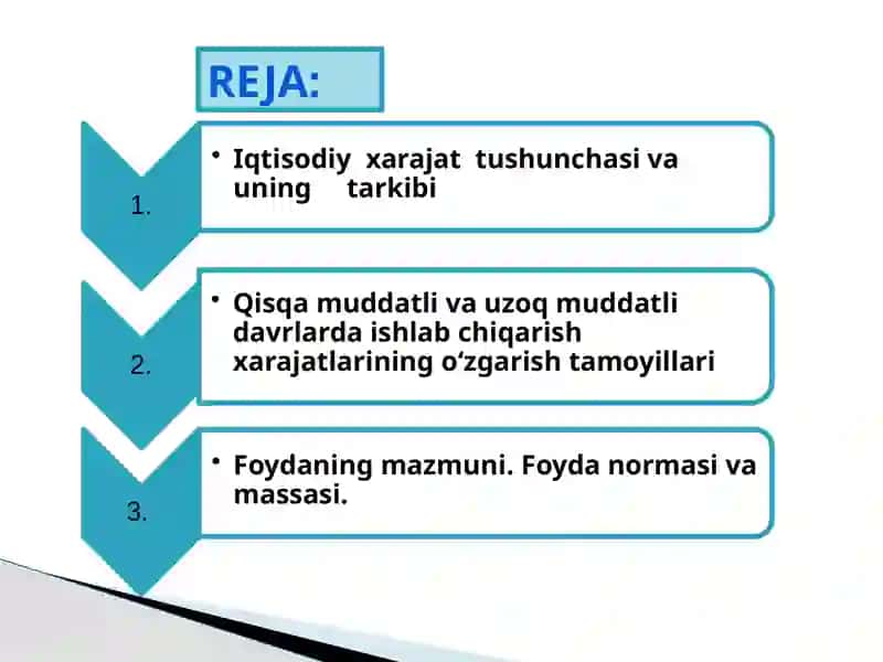 Ishlabchiqarish xarajatlari va foyda 2