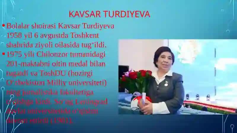 Kavsar Turdiyeva hayoti va ijodi 2