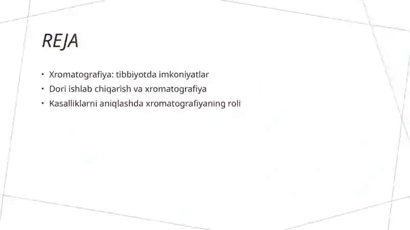 Xromatografiyaning tibbiy izlanishlardagi imkoniyatlari 2