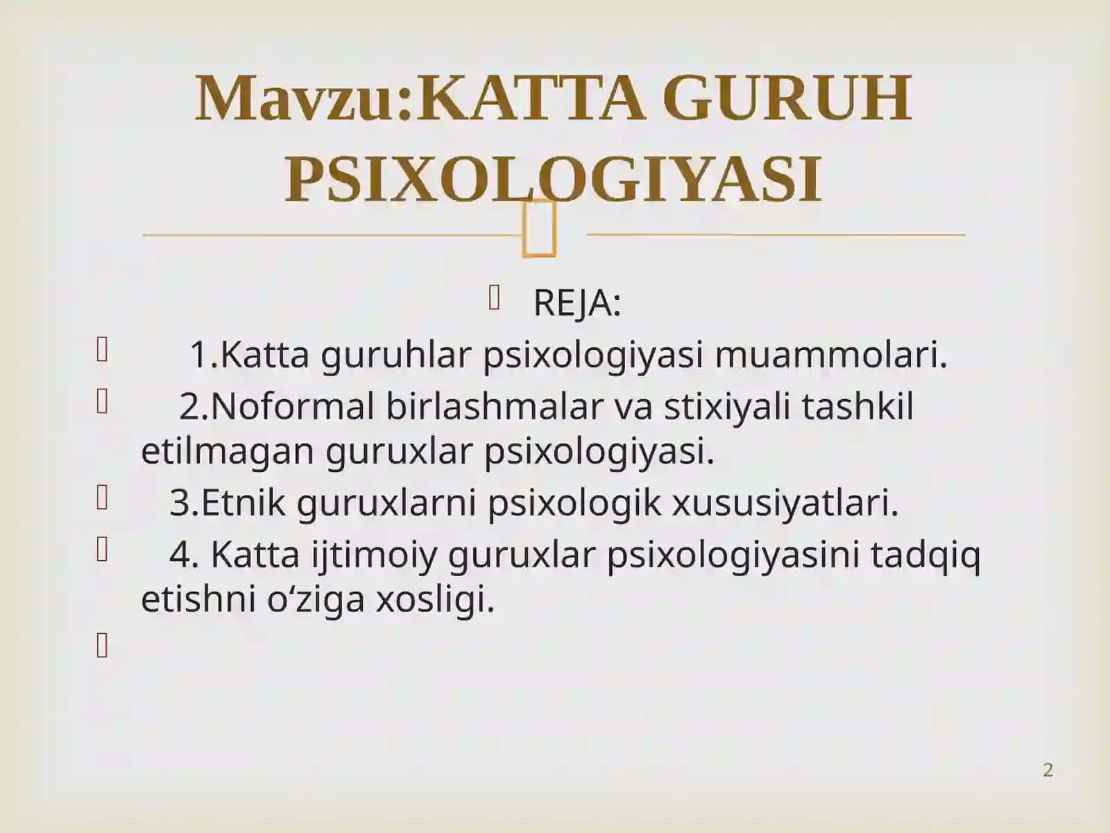 KATTAGURUH PSIXOLOGIYASI 2