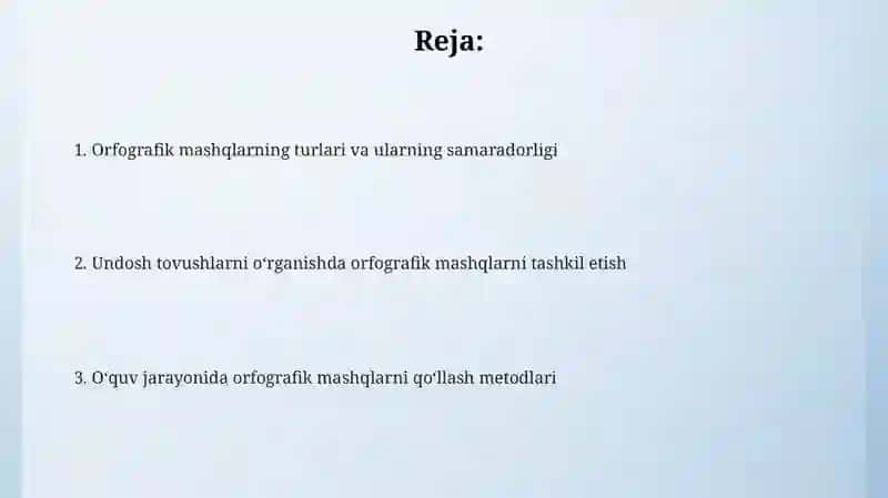 Orfografik mashqlar 2