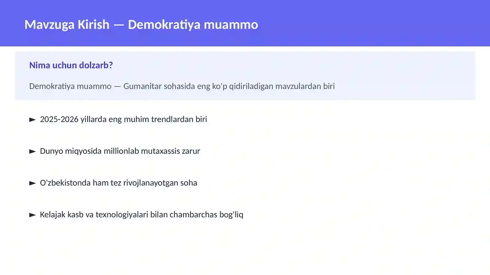 Demokratiya muammo 2
