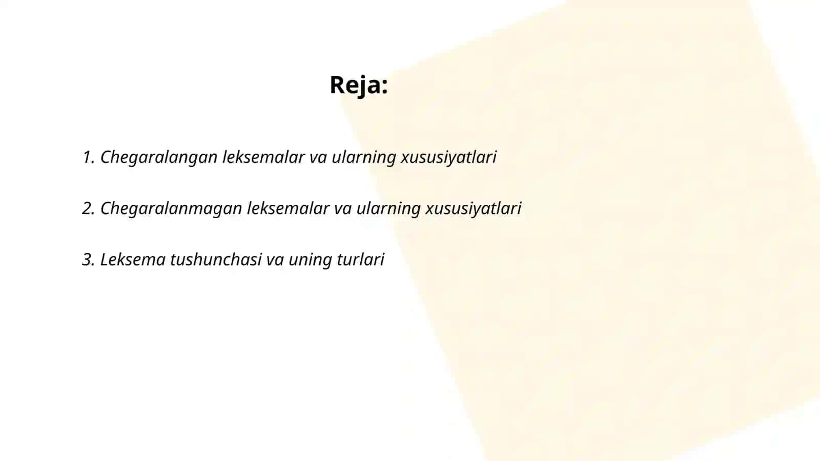 Chegaralangan va chegaralanmagan leksemalar 2