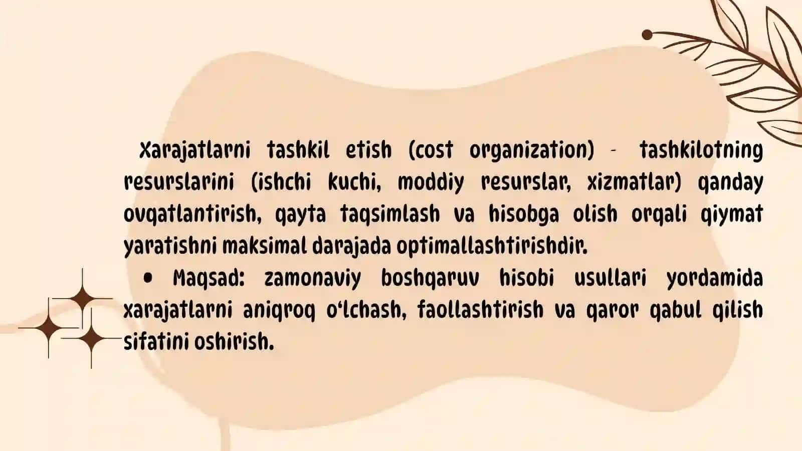 Xarajatlarni Tashkil Etishning Zamonaviy Usullari 2