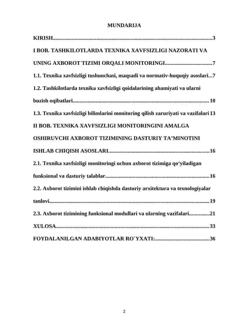 Texnika Xavfsizligi Monitoringi 2