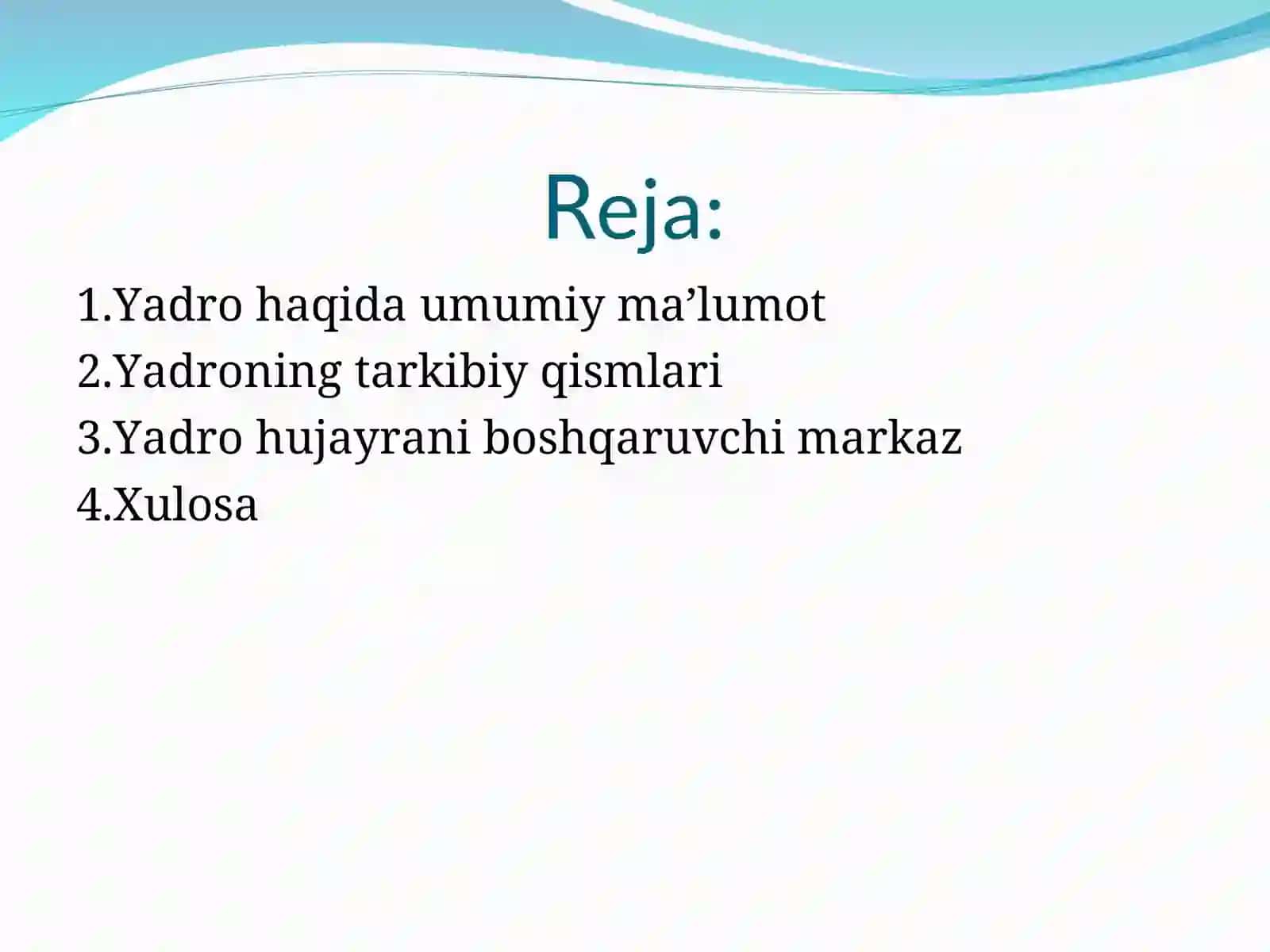 Yadro hujayrani boshqaruvchi markaz 2