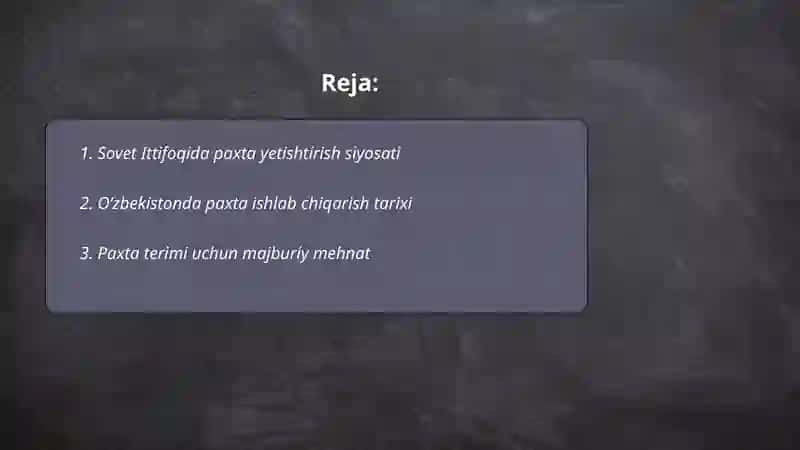 Sovet Ittifoqida paxta yetishtirish siyosati 2