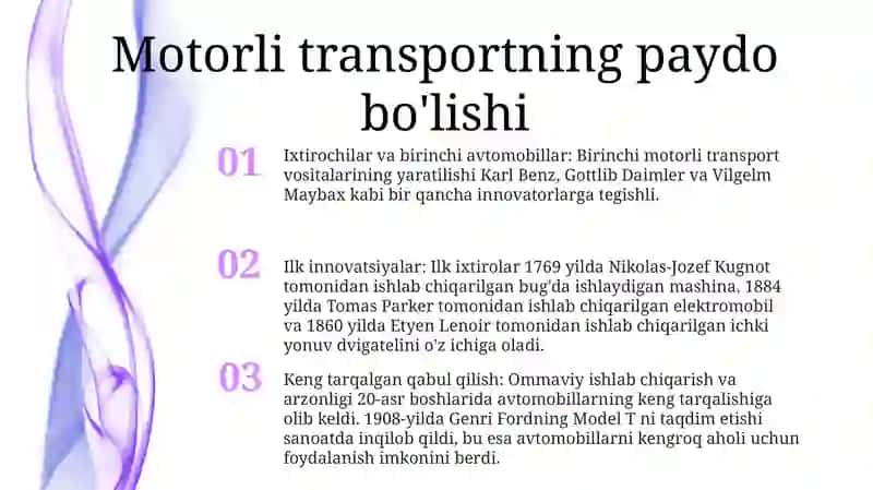 Avtomobilning Yaratilish Tarixi 2