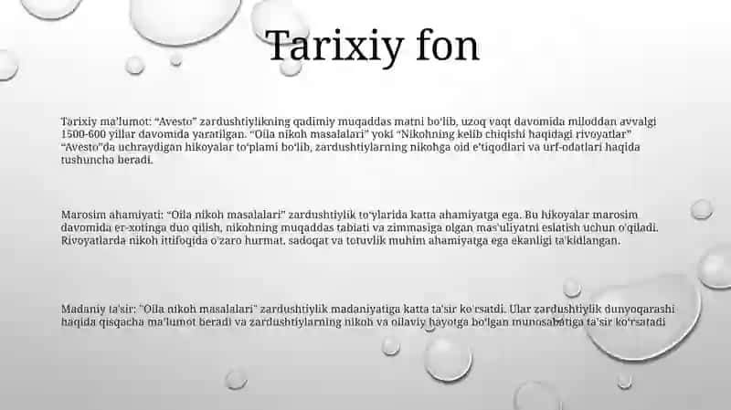 Avestoda OilaNikohMasalalari 2