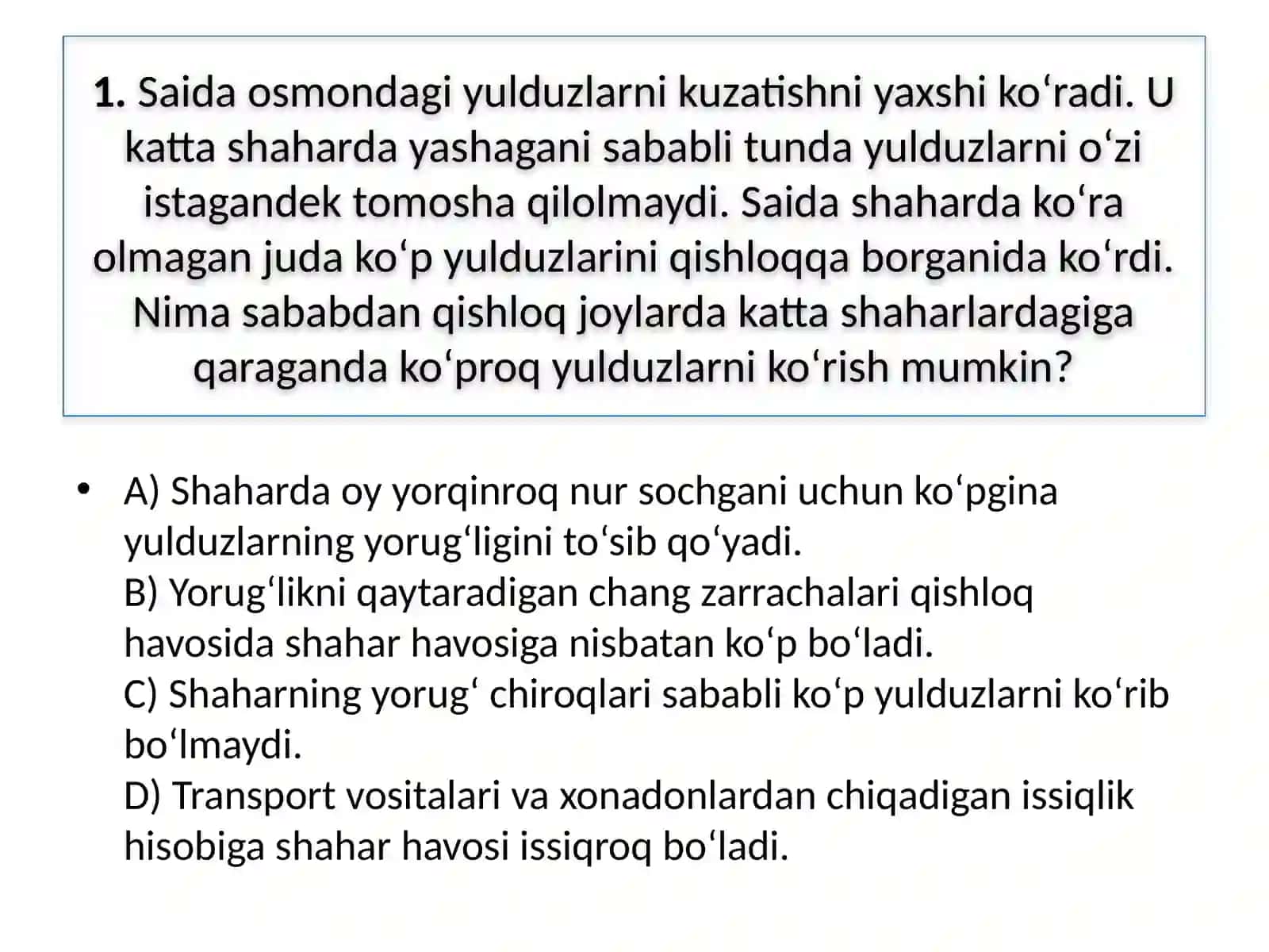 Saida Osmondagi yulduzlar 2