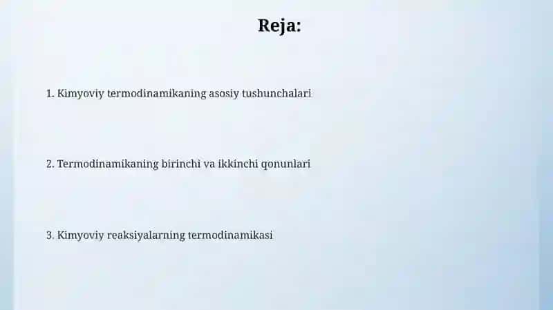 Kimyoviy termodinamika asoslari 2