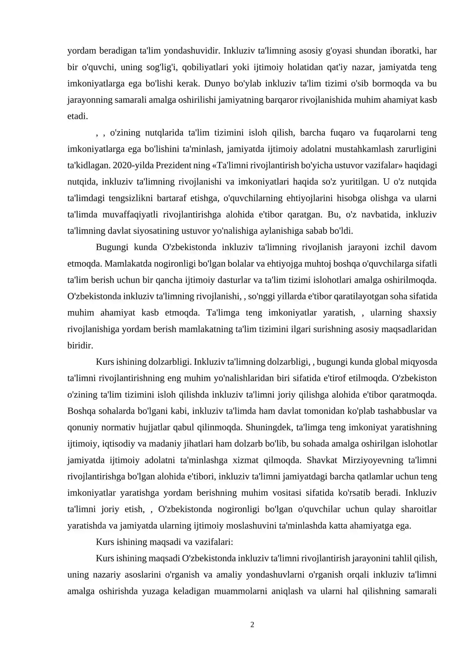 O'ZBEKISTONDA INKLYUZIV TA'LIM 2