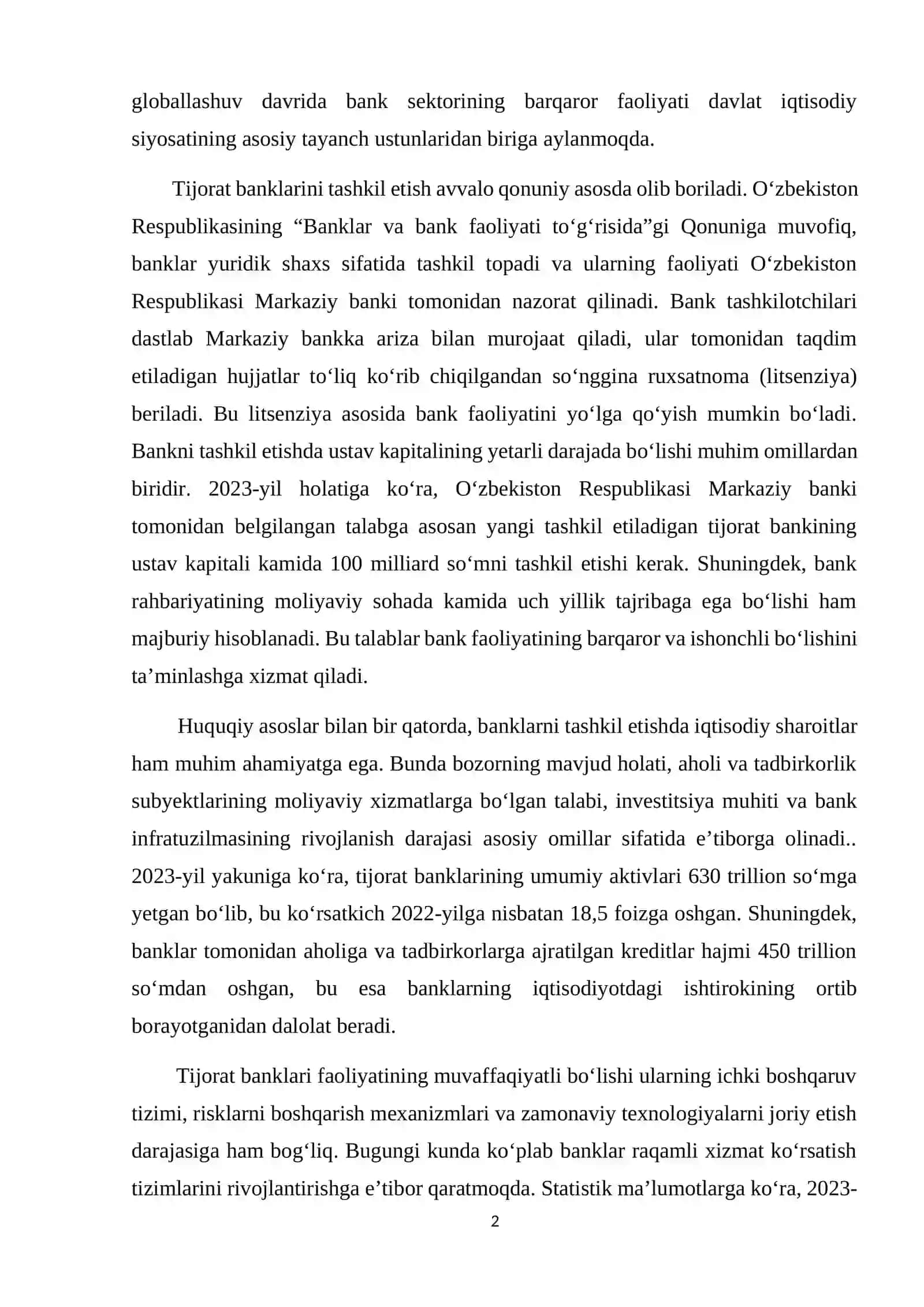 Tijorat banklari faoliyatini distantsion nazorat qilish usuli: qollash tartibi, afzalliklari va kamchiliklari 2