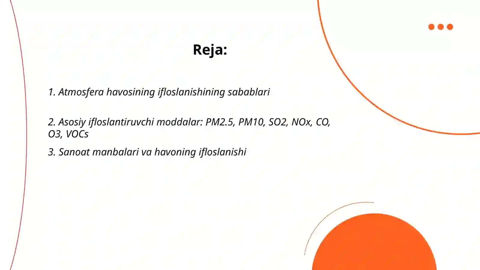 Atmosfera havosing ifloslanishi 2