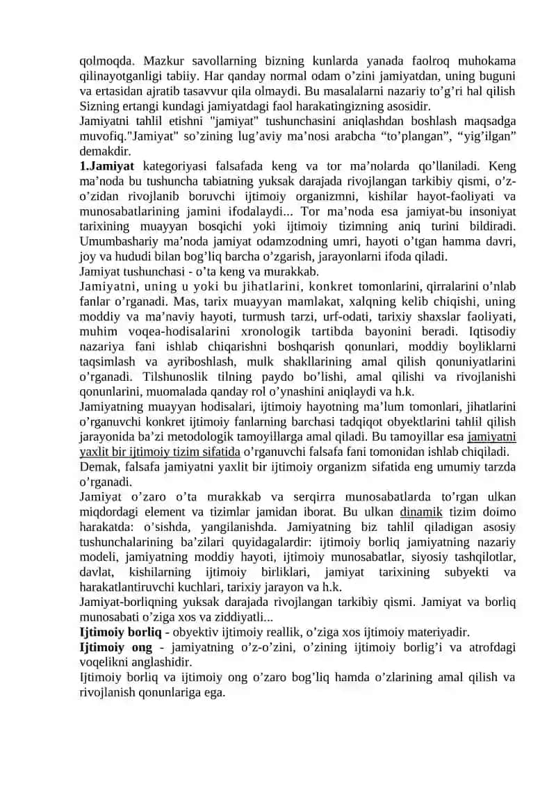 Jamiyat falsafasi 2