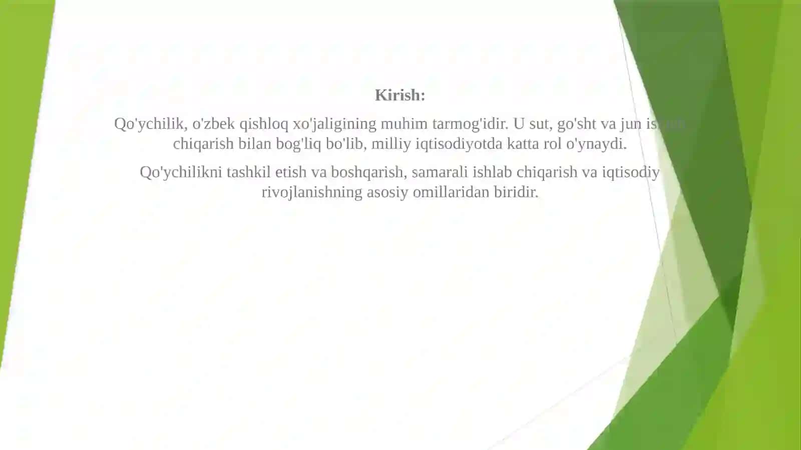 Qo'ychilikni tashkil etish va boshqarish 2