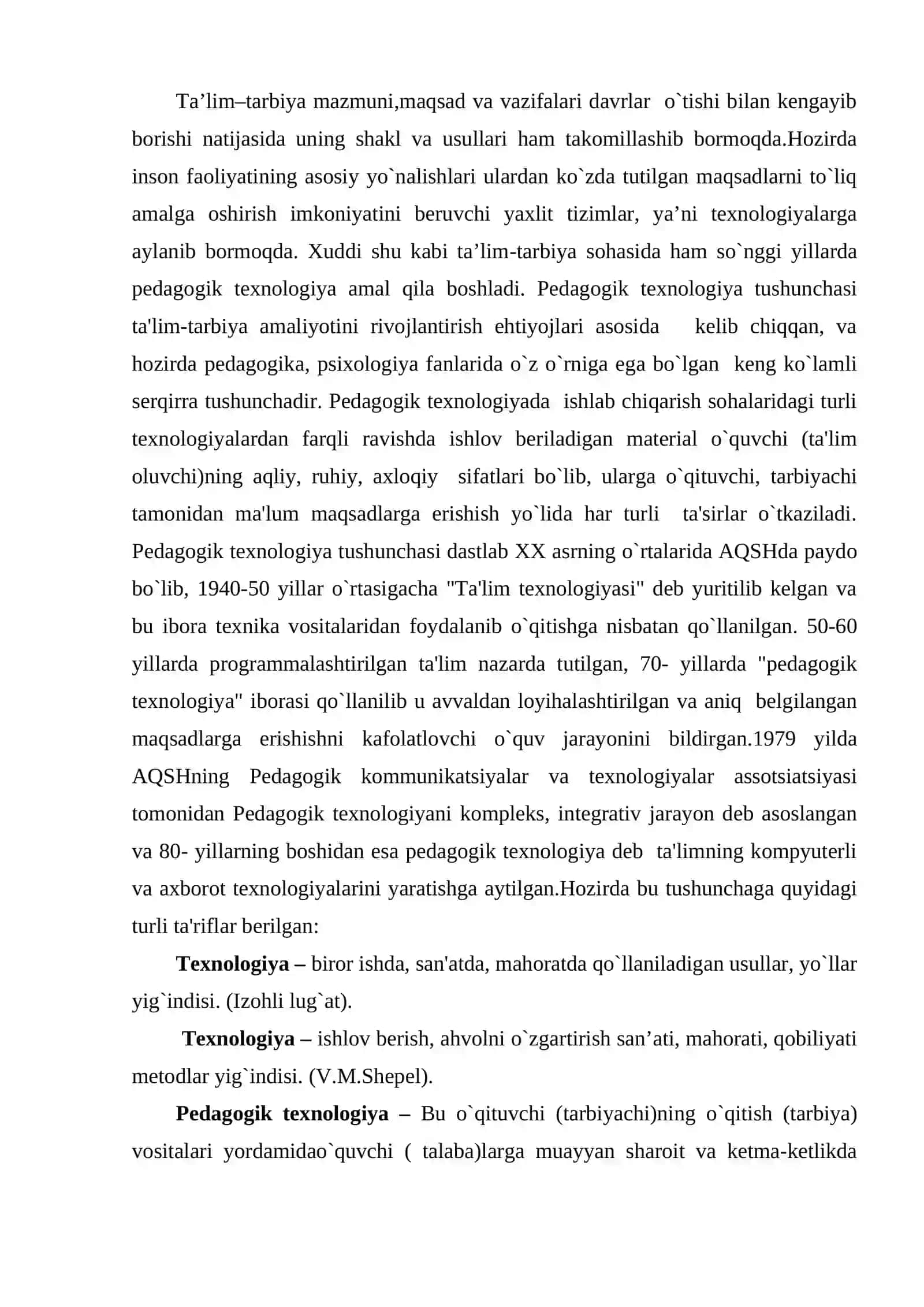 Pedagogik texnologiya turlari va dars modullari 2
