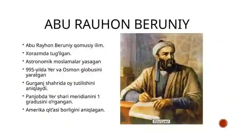 Abu Rayhon Beruniy qomusiy ilmi 2