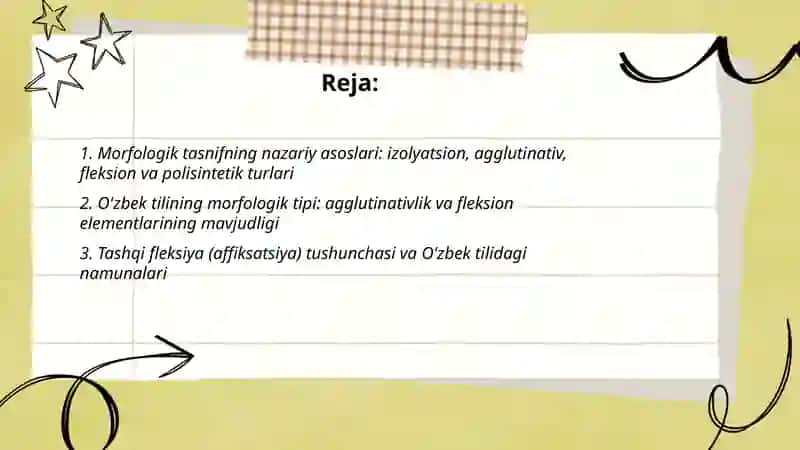 Dunyo tillarining morfologik tasnifi 2