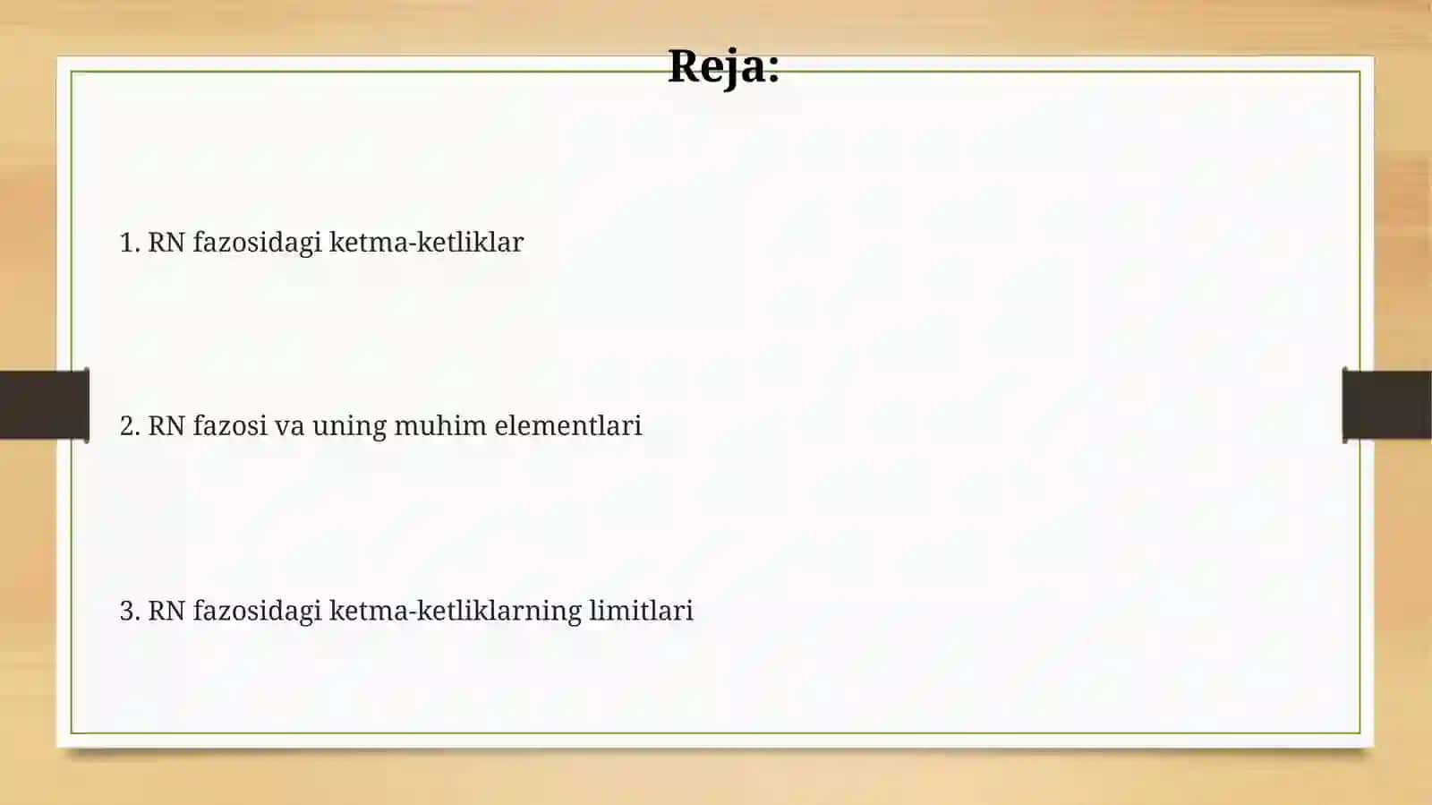 RN fazosi va uning muhim elementlari 2