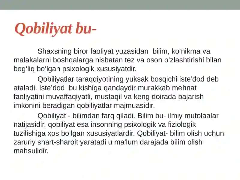 O’qituvchining pedagogik qobilyati 2