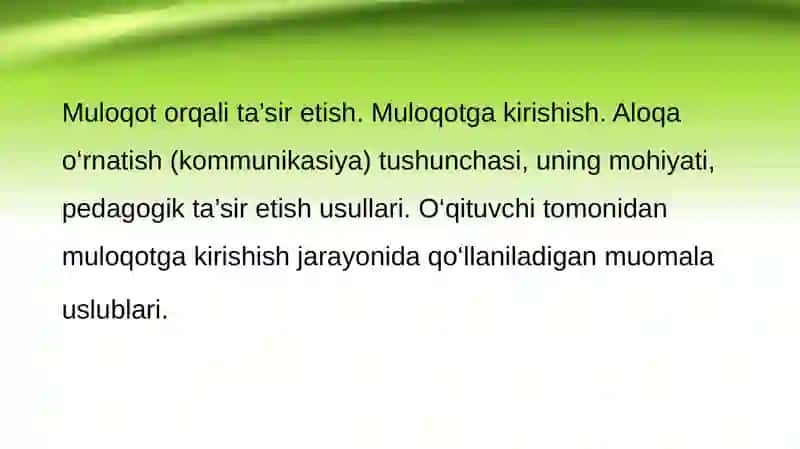 Ishontirishning og'zaki ta'sir etish turlari 2