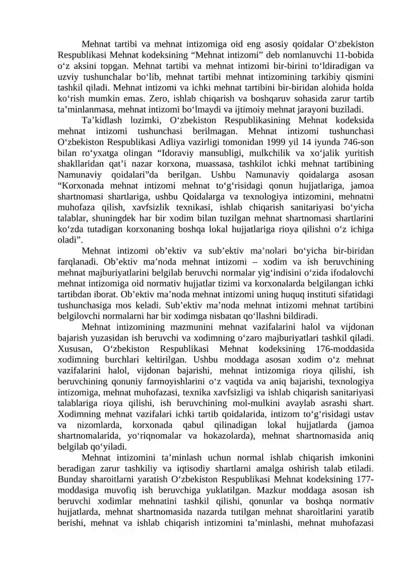 Mehnat intizomi 2