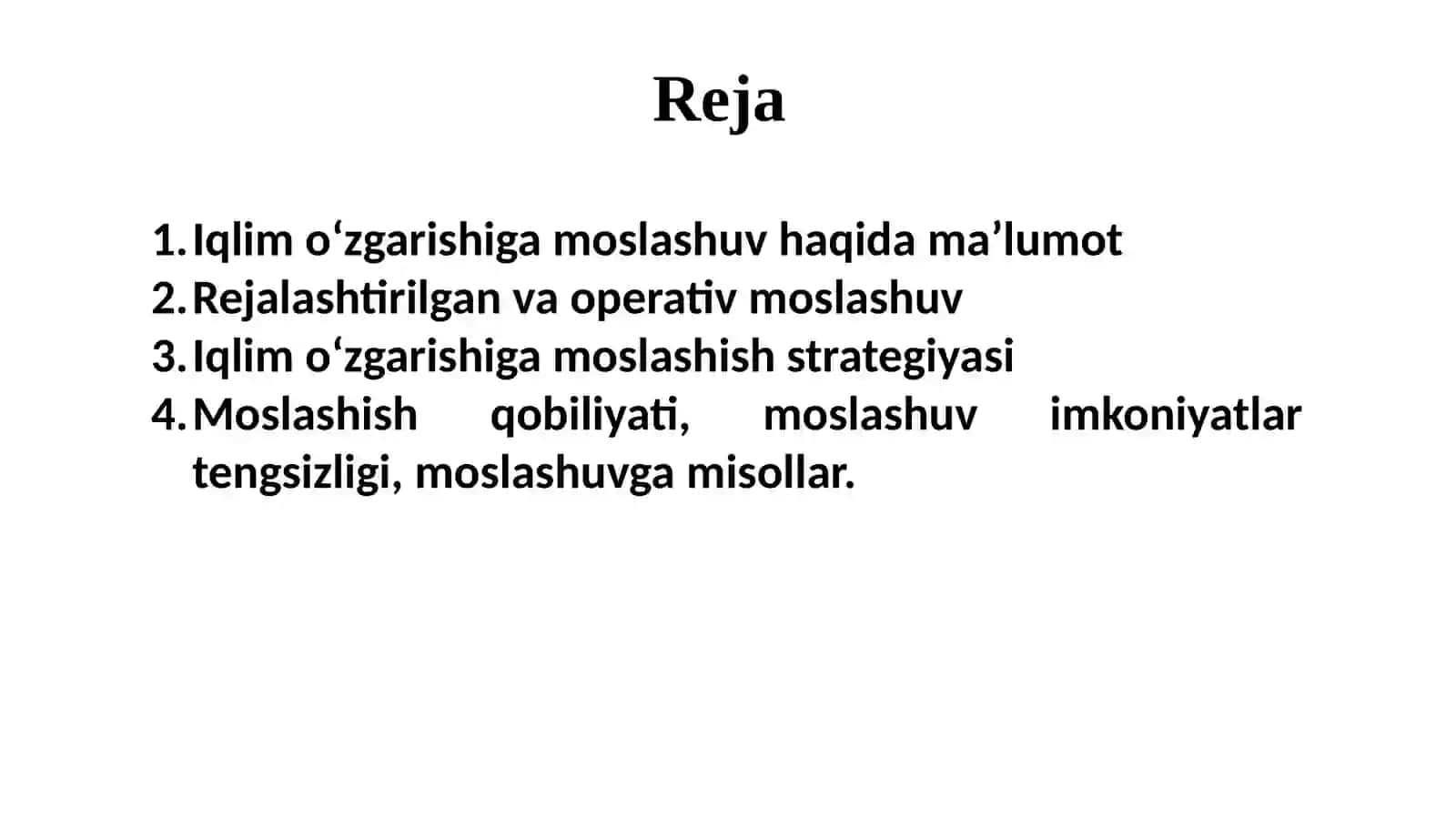 IQLIM O‘ZGARISHIGA MOSLASHUV 2