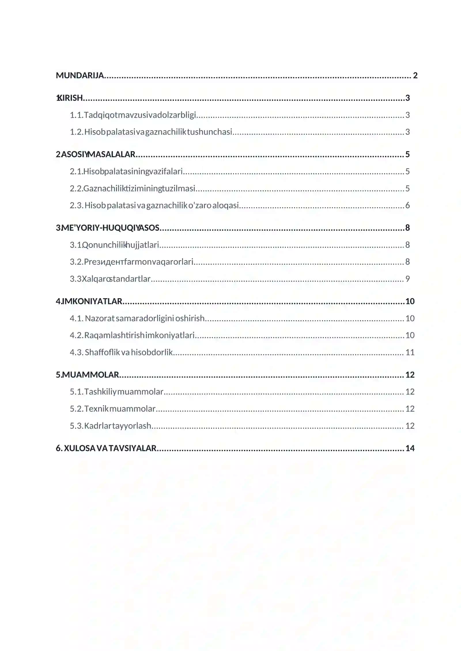 HISOB PALATASINING G’AZNACHILIKDAGI O’RNI MUSTAQIL ISHI 2