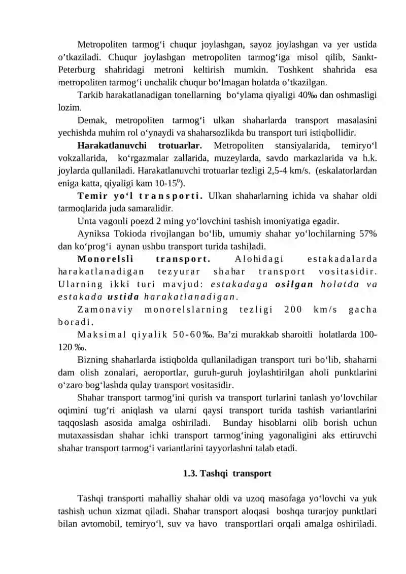 Shahar transporti turlari 2