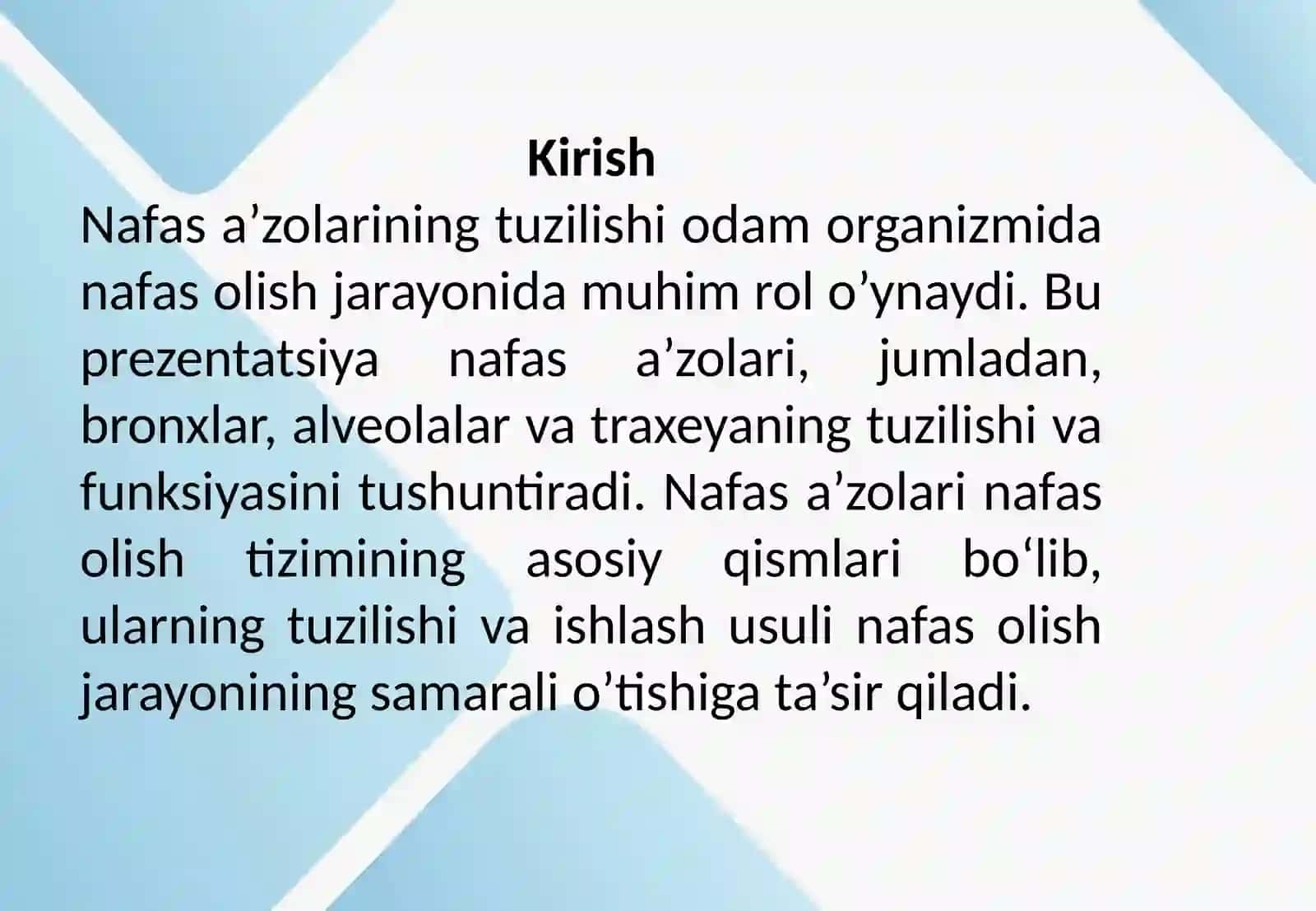 Nafasa’zolarining tuzilishi 2