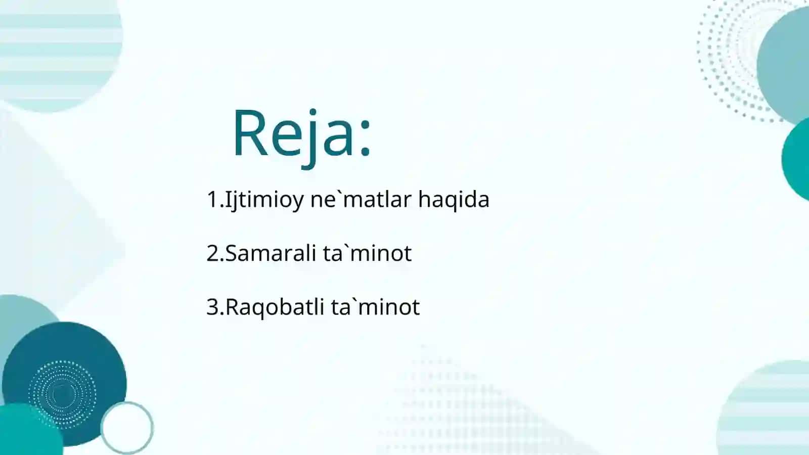 Ijtimoiy ne’matlar samarali va rakobatli ta'minot 2