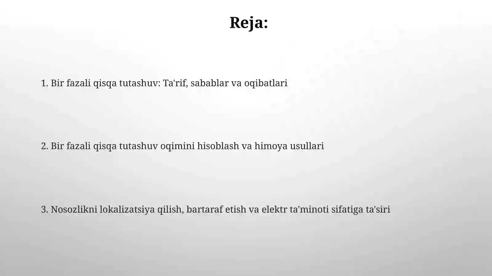 Energetikada Bir fazali qisqa tutashuv 2