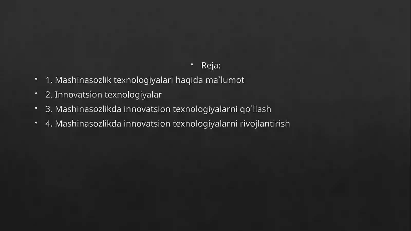 Mashinasozlik da innovatsion texnologiyalarni qo'llash 2