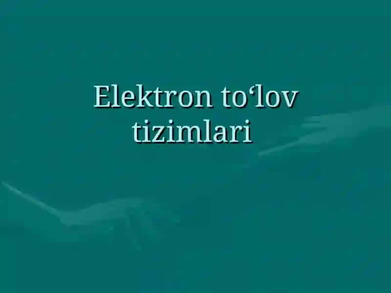 Elektron to‘lov tizimlari 2