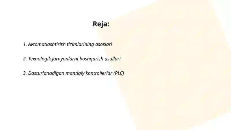 IES da texnalogik jarayonlarni avtomatlashtirish 2