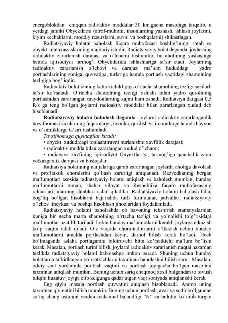 Radiatsiyaviy Holatni Aniqlash va Baholash Qoidalari 2