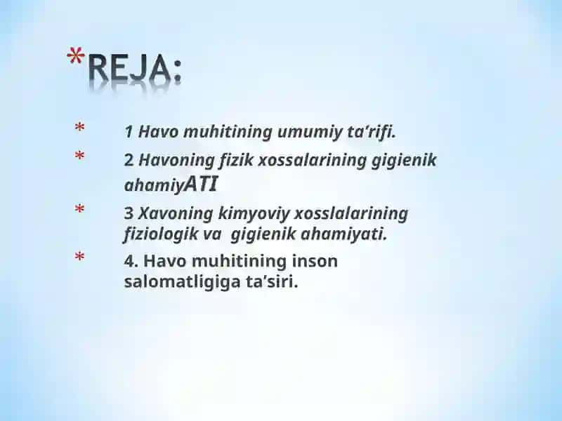 Havo muhitining umumiy ta’rifi 2