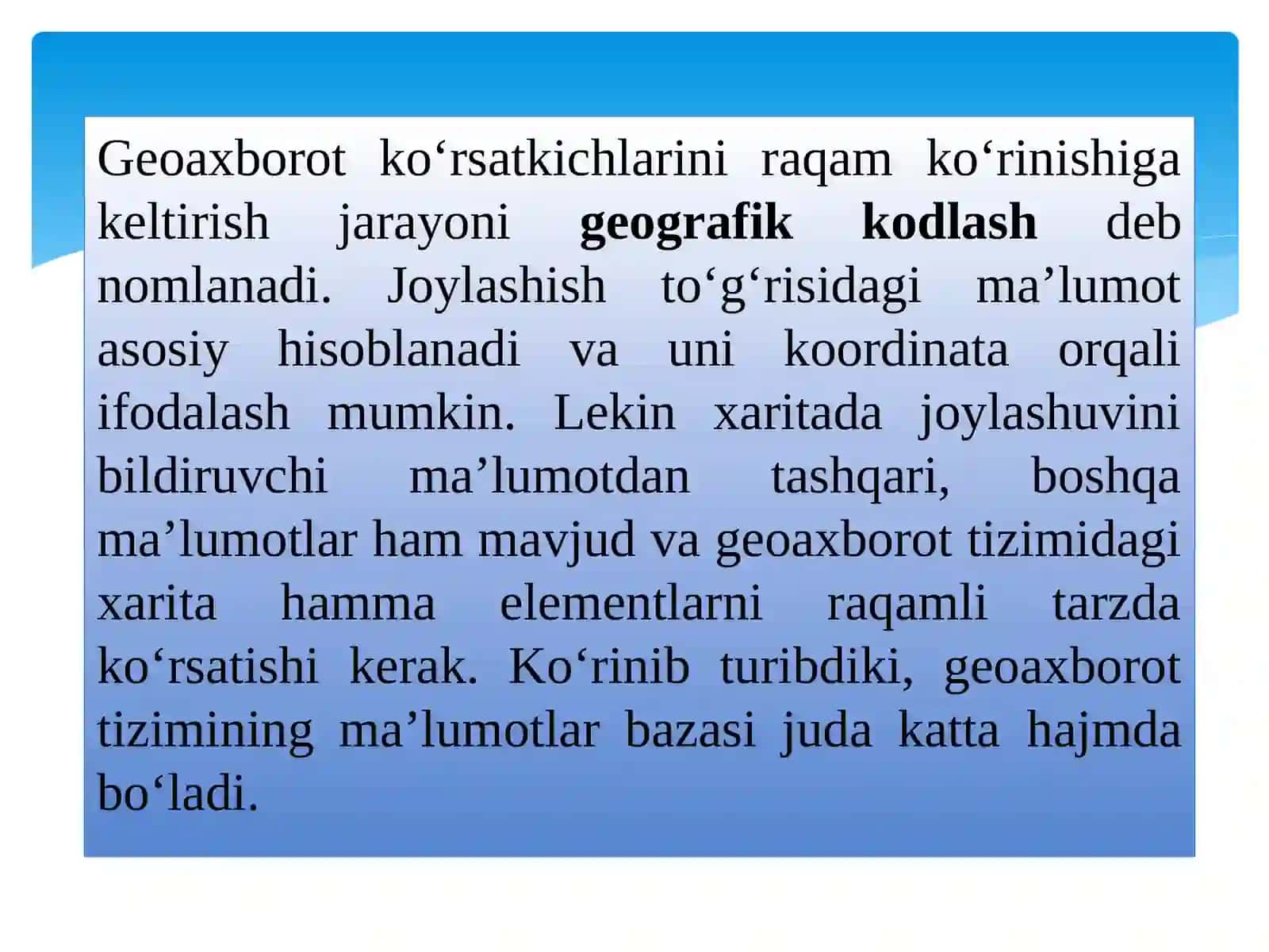 Geografik axborot tizimlari 2